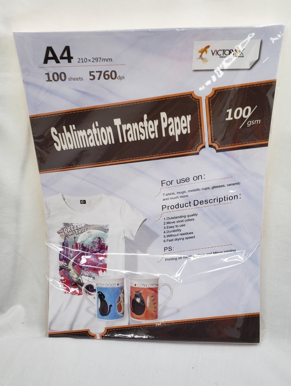 Package Of Sublimation Transfer Paper For Clothing And Hard Surfaces